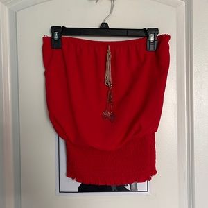 Strapless Red Top